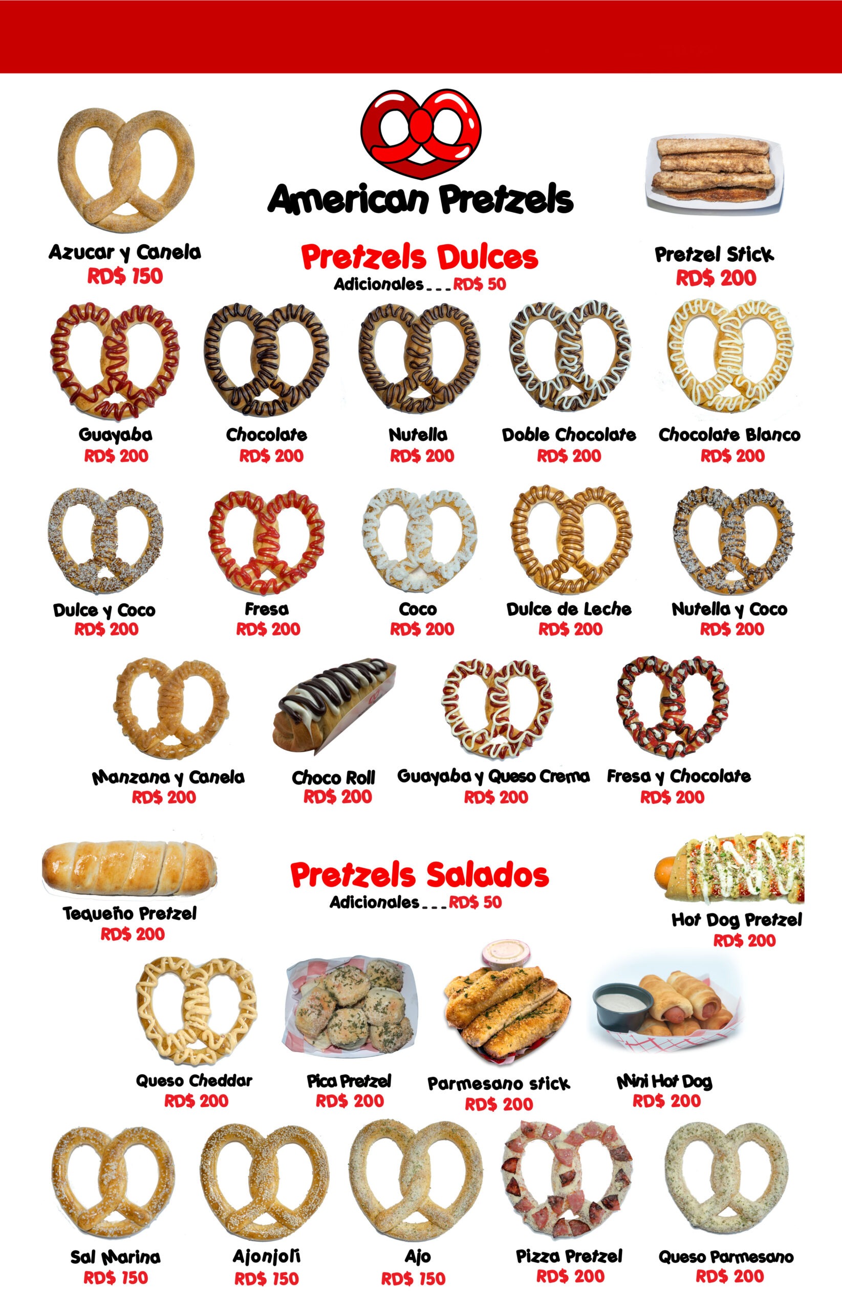 Menu American Pretzels 11x17