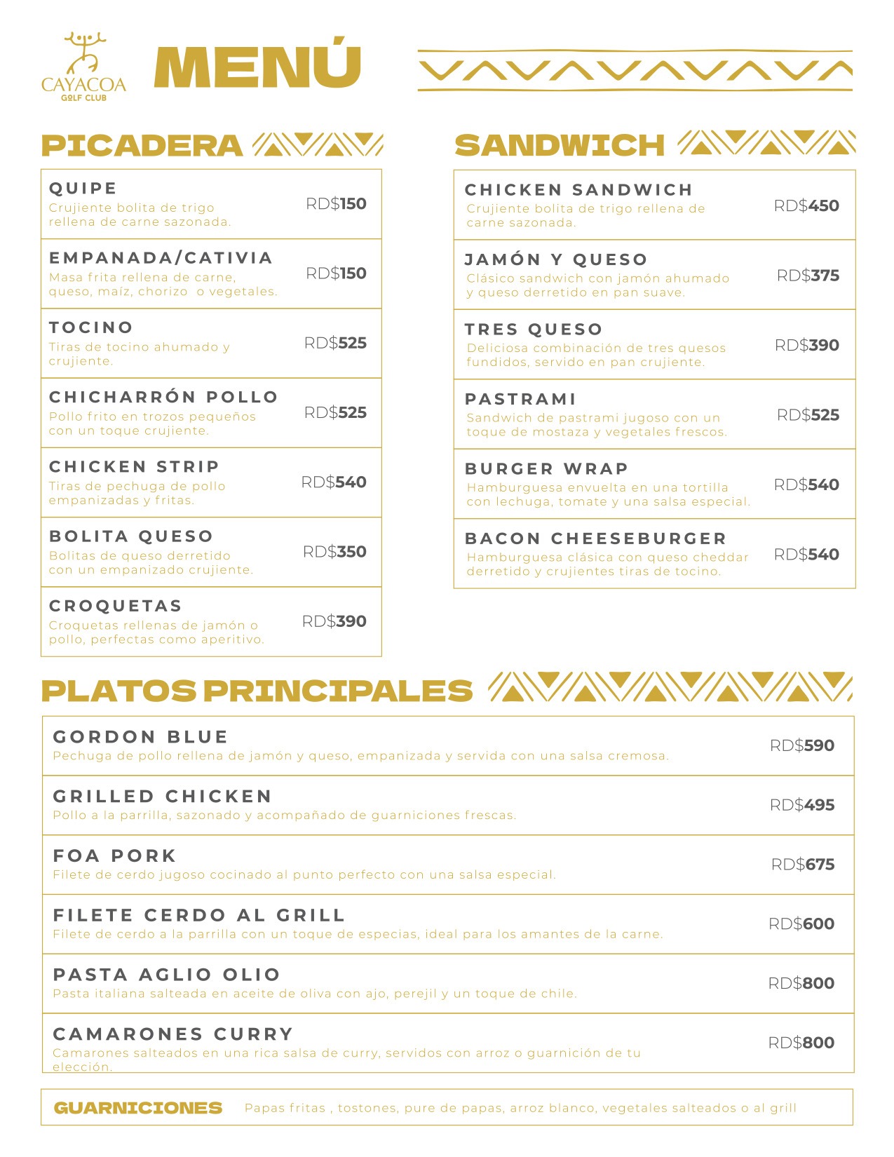 MENU CAYACOA AF 26 2