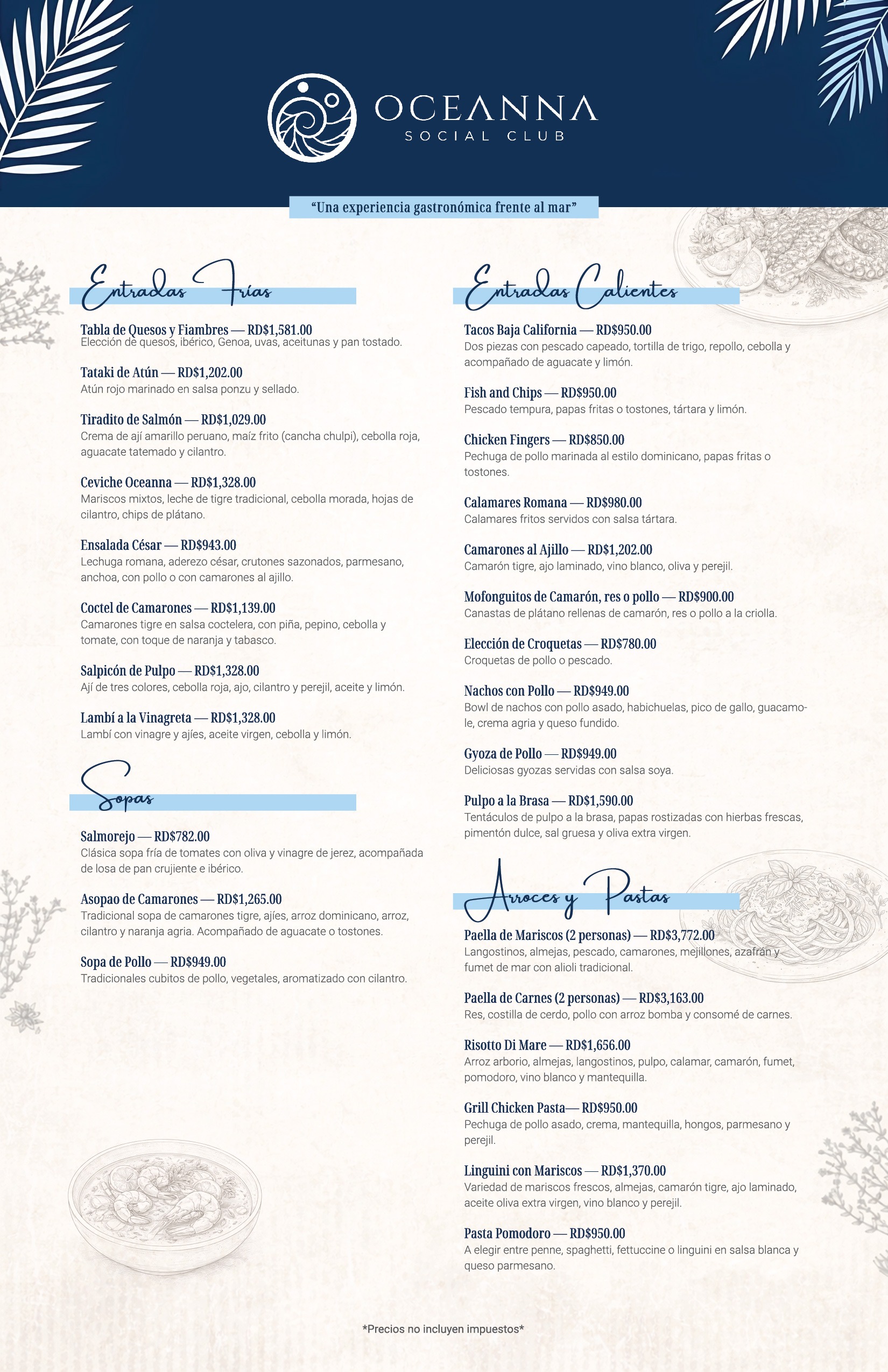 Menu Oceanna 2026-01