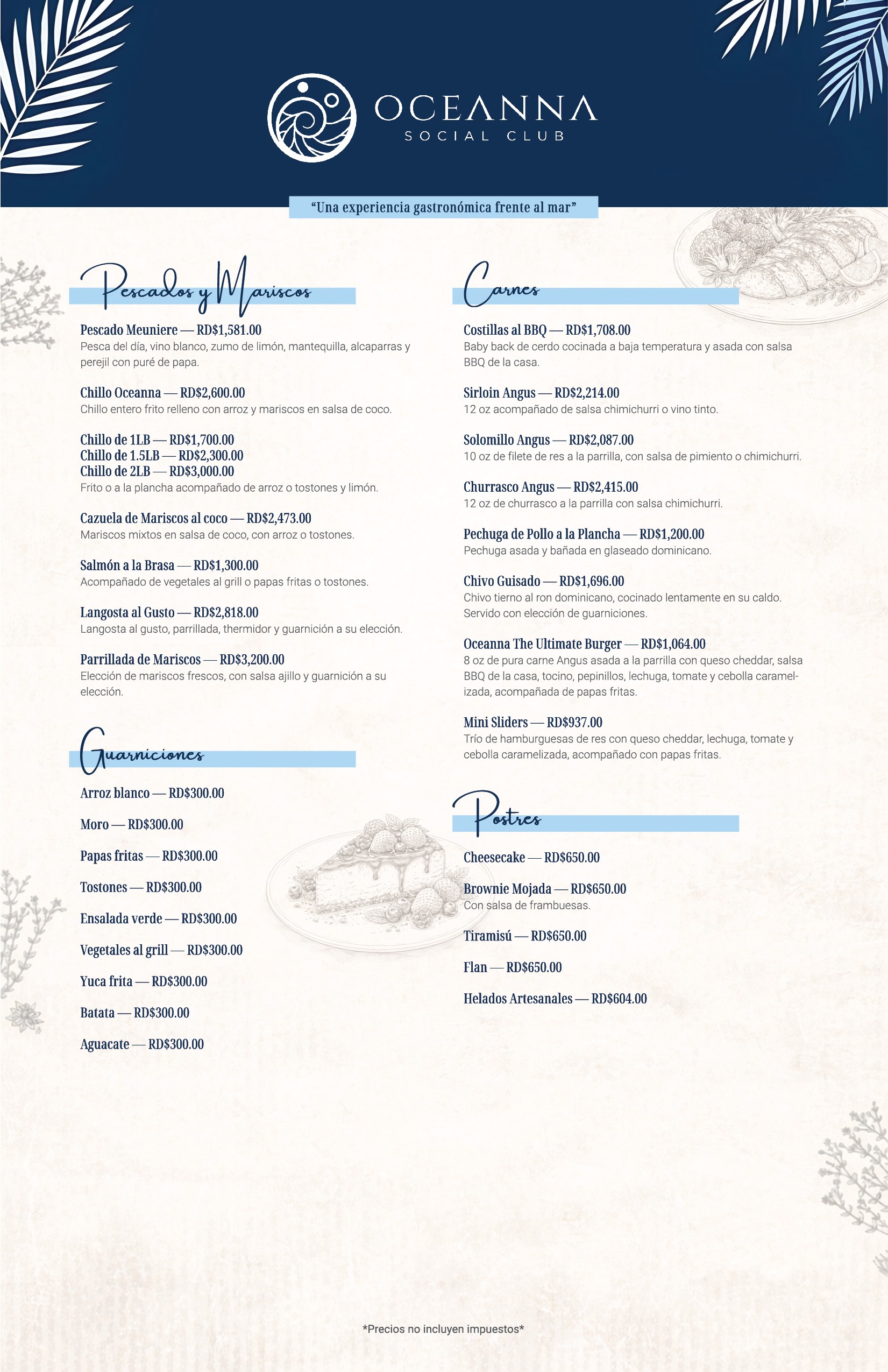 Menu Oceanna 2026-02