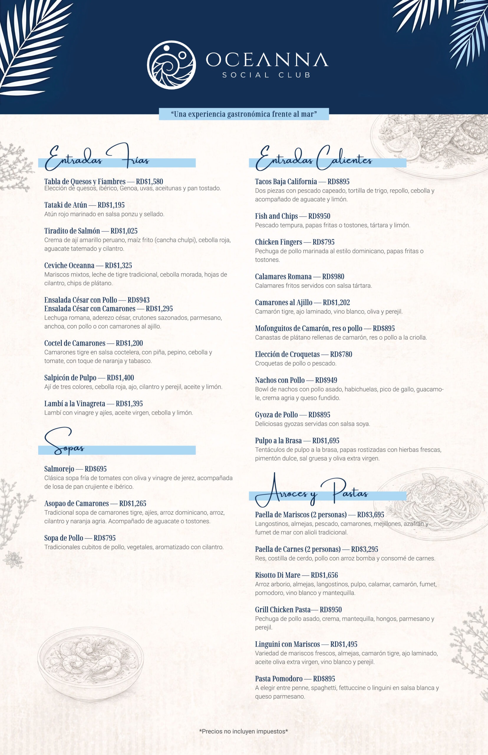 Menu Oceanna 2026-01